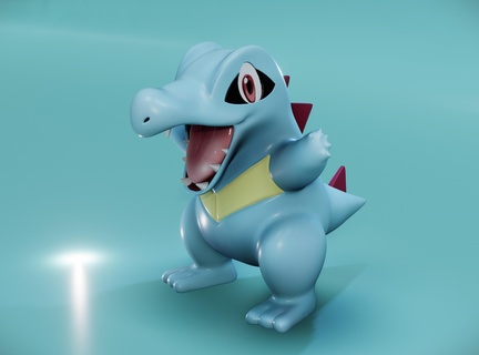 totodile pokemon hayran Sanat jhoto Pikaçu oyuncak heykel 3d print model - Mito3D