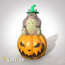 totoro Halloween Topf Kürbis Süßigkeiten Geschenk Box niedlich 3d print model - Mito3D