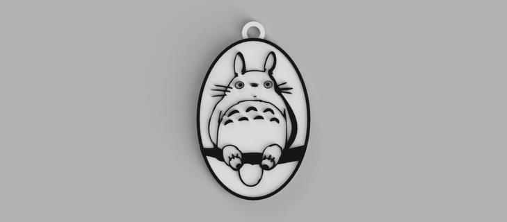 Totoro árvore chave anel pingente brinco 3d print model - Mito3D