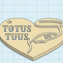 totus tuus Kunst unverändert ist key ring 3d print model - Mito3D