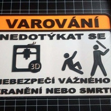 toccare cz sk avvertimento cartello 3d print model - Mito3D