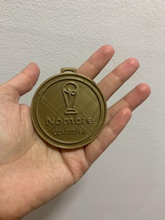 Turnier Medaille anpassbar Katar Tasse Welt messi Fußball 3d print model - Mito3D