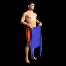 towel beach boy 1 3d print model - Mito3D