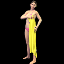 towel beach girl 2 3d print model - Mito3D