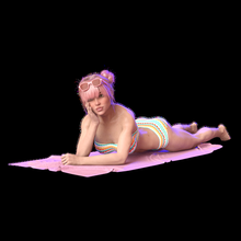 towel beach girl 3 3d print model - Mito3D