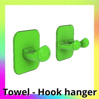 towel hook - clothes hanger double-sided tape adhesive wall mount decor organizer design decoration bathroom wardrobe kitchen towels rack double sided strong support required 3d print model - Mito3D