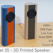tower 35 speaker - bmr driver gadget audio bluetooth fusion 360 loudspeaker speakers step 3d print model - Mito3D