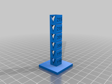 tower calibration 190 - 215 customized 3d printing tests printer stress test benchy 3d print model - Mito3D