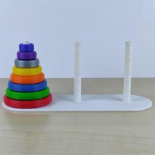 tower hanoi towers of game board puzzle color colors colorful fun riddle torre 3d print model - Mito3D
