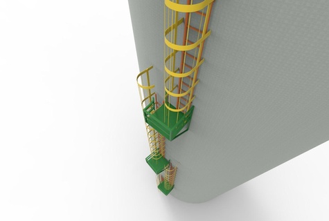 tour échelle hight industrie industriel usine escaliers échapper porter secours JuhannProduct Escalier 3d print model - Mito3D