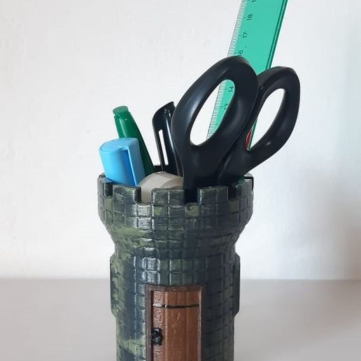 Turm Bleistift Halter Unterstützung 3D print model - Mito3D