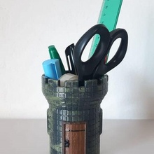 tower pencil holder 3d print model - Mito3D
