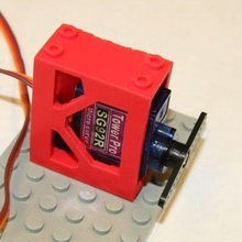 tower pro sg92r servo brick side mount gadget robotics useful part micro lego holde 3d print model - Mito3D