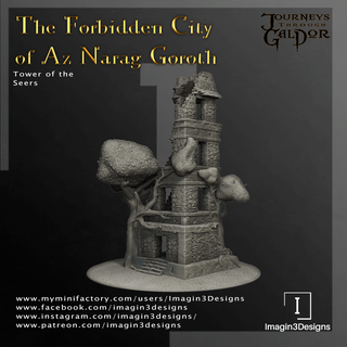 tower seers architecture building city fantasy ancient d&d ruins playable jungle adventure dnd dangerous terrain 5e tabletop abandoned 28mm detailed realistic lost 3d print model - Mito3D