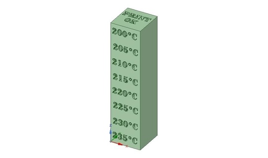 Turm Prüfung Temperatur 235 200 temp 3d Drucken Tests Drucker Kalibrierung Stress Benchy 3d print model - Mito3D