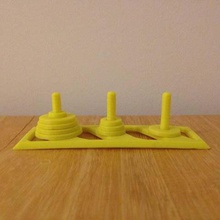 las torres de hanoi hasta 9 anillos juego puzzles matemáticas rompecabezas matemática art la divertido 3d print model - Mito3D