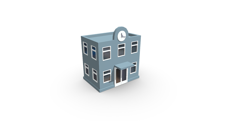 town house building city city-assets game game-assets toy-art places city-props cityscene architecture poly home toy houses apartment hall showroom store 3d print model - Mito3D