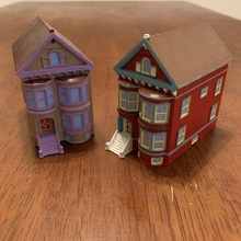 casa geminada 4 arquitetura Cidade miniatura vitoriana cidade brinquedo pintura mini pequeno Customizável coleção imprimível 3d print model - Mito3D