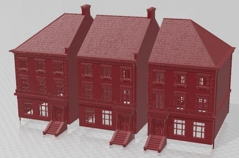 townhouse printable Game diorama home house domestic design interiors decor miniatures life 3d print model - Mito3D