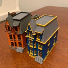 townhouse architecture house toy paint town mini city printable 3d print model - Mito3D