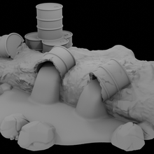 toxic barrel sludge game terrain grim dark barrels fdm 3d print model - Mito3D
