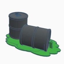 toxic barrels base 4-5 scale models 3d print model - Mito3D
