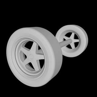 juguete coche vehiculo ruedas eje 2 repuesto parts wheels Arte niños partes 3d print model - Mito3D