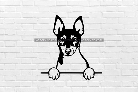 toy fox terrier wall decoration Art dog lovely breed puppy mascot small miniature home art decor cave animal 2d sign 3d print model - Mito3D