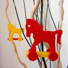 toy horse tree ornament home christmas makerbotornaments wheels decor 3d print model - Mito3D