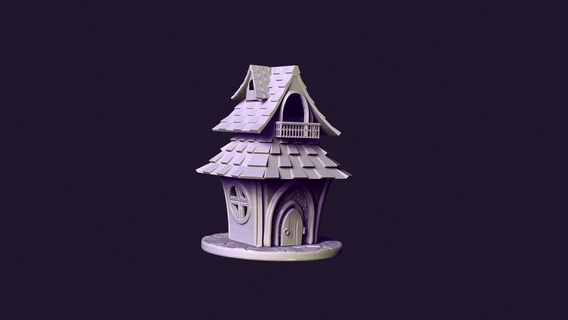 toy house Architecture dollhouse doll lamp home balcony decor roof casting printable printready 3d model 3d print model - Mito3D