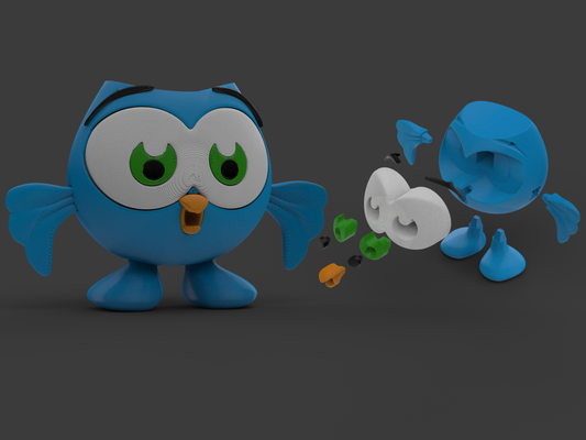 toy owl decoration puzzle color figurine decor kids actionfigure lalupe 3d print model - Mito3D