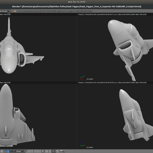 brinquedo avião - saab viggen jogo lutador jet modelo a suécia toon veículos 3D print model - Mito3D