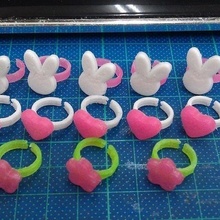 toy ring 4 yrs daughter flower heart kids rabbit rings 3d print model - Mito3D