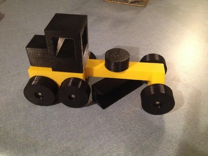 toy road grader - fully 3d printed car construction truck 3d print model - Mito3D