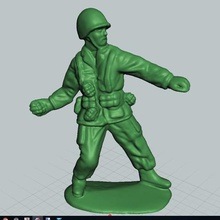 toy soldier throwing grenade game thrower army man 3d print model - Mito3D