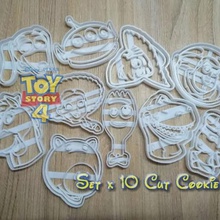 toy story 4 - pack x 10 cookie-cutter Kunst Spaß cutter cookie drucken 3d Drucker pizza planet martian forky rex slinky jam Schuss weiß jessie jolan buzz lightyear jannie Spielzeug Geschichte 3d print model - Mito3D