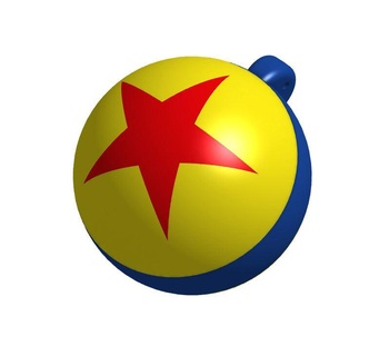 toy story ball keychain keychain toy story pixar ball star  3d print model - Mito3D