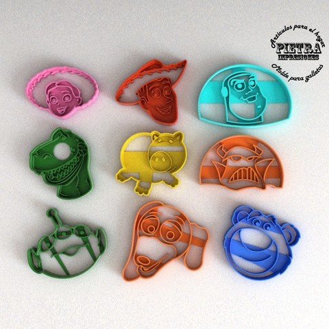 toy story 3 fondant cookie cutter mold home cookies cutters jannie buzz lightyear rex pig lord jessie cutting biscuits 3D print model - Mito3D