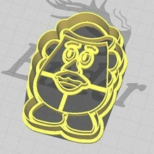 toy story potatoe head cookie fondant cutter embosser mr 3d print model - Mito3D