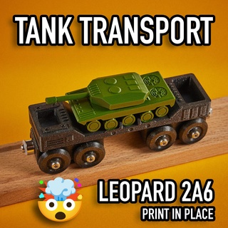 brinquedo tanque transporte vagão brio ikea compatível trem diesel pip printinplace impressão colocar frete carga tremonha leopardo 2a6 3d print model - Mito3D