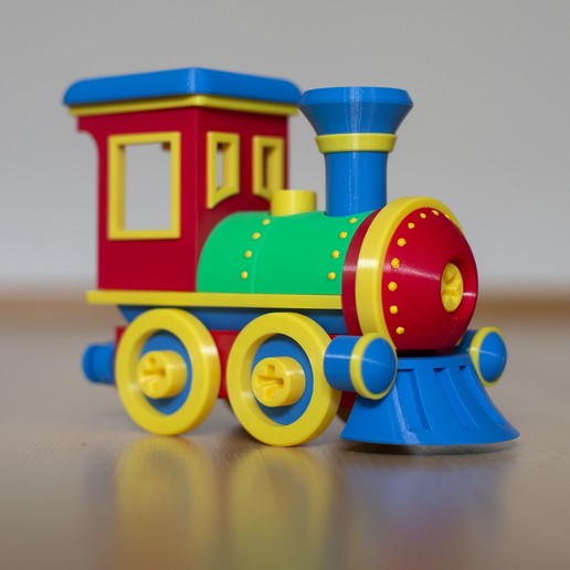 toy train locomotive construction set screw creative kids baby boy 3D print model - Mito3D