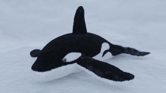 toy whale fluffy ballena juguete delfin orca peludo 3d print model - Mito3D