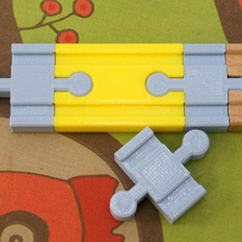 brinquedo de madeira, trilho trem duplo conector menor rmx jogo brio é compatível 3d print model - Mito3D