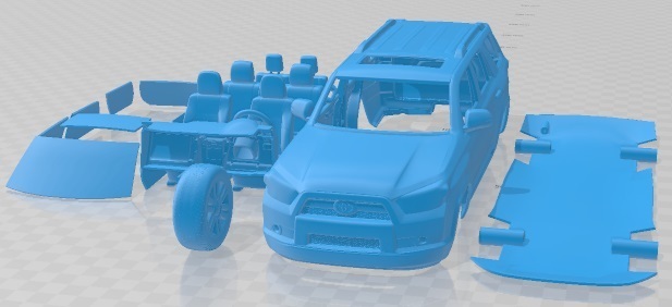 Toyota 4runner 2011 yazdırılabilir araba oyun yuva ölçülü Tamiya rc miniz hobi mikro döküm 3D print model - Mito3D