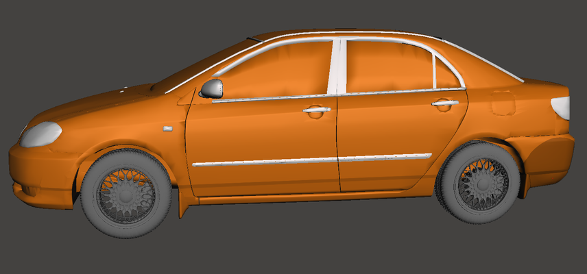 toyota altis 2 wheels game 3d print model - Mito3D