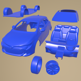 toyota auris 2019 imprimible coche vehiculo separar partes 3d print model - Mito3D