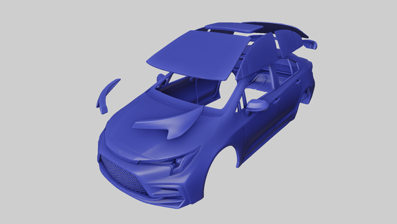 toyota corolla 2023 2024 automobile compatto dettaglio corpo rc macchina sport Giappone giapponese realistico berlina xse 2025 standard 3d print model - Mito3D
