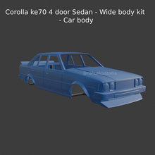 toyota corolla ke70 4 porta berlina largo corpo kit macchina e70 dx jdm deriva pressofuso caldo ruote 1 43 3d print model - Mito3D