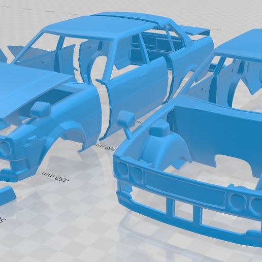 Toyota corolle ke70 imprimable voiture fente scalextric tamiya rc miniz radio contrôle loisir 1 24 28 32 18 robot d'exploration dérive ninco mouche 3D print model - Mito3D