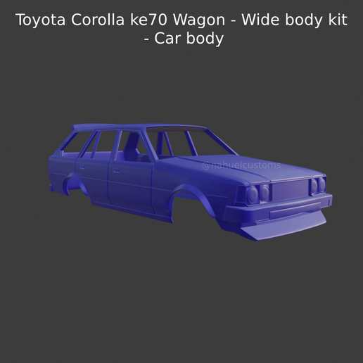 Toyota corola ke70 vagão Largo corpo kit carro e70 dx jdm deriva diecast quente rodas 1 43 64 3D print model - Mito3D